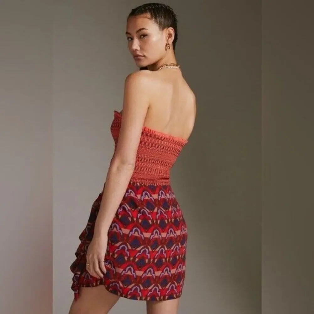 Anthropologie Dolan Left Coast Ruffle Mini Skirt Size XXS NWT Red Blue Purple